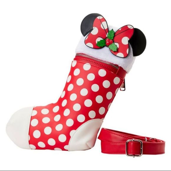 Loungefly Handbags - Loungefly Disney Minnie Mouse Christmas Stocking Crossbody Bag